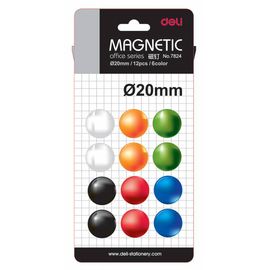 Магнит для досок Deli E7824 ассорти d20мм круглый (12шт) 