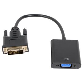  Конвертер DVI-D (папа) - D-SUB/VGA (мама), кабель 20 см, черный, чип AG6200, 1920x1200(1080)@60Hz, Oem, Cablexpert A-DVID-VGAF-01 
