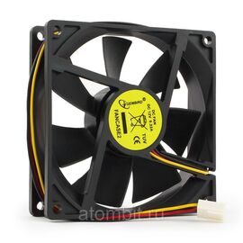  Вентилятор 90 мм Gembird FANCASE2, 90x90x25, 3 pin, 2800 rpm, втулка (sleeve), MTBF: 30000 часов, длина провода 30 см 